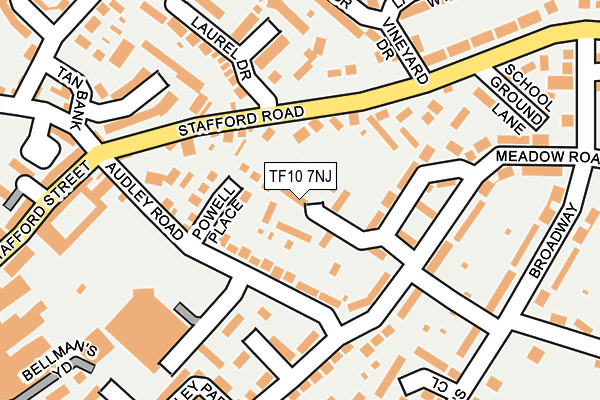 TF10 7NJ map - OS OpenMap – Local (Ordnance Survey) TF10 7NJ map - OS OpenMap – Local (Ordnance Survey)