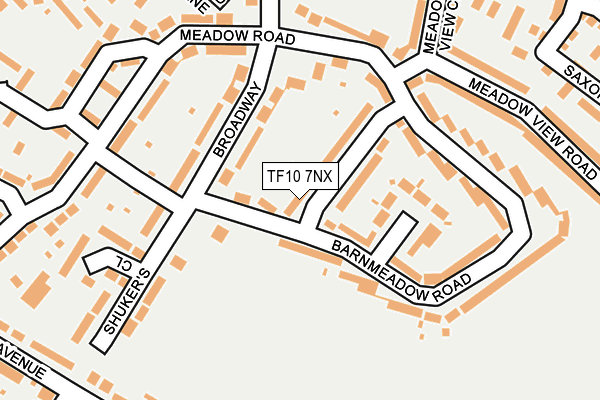 TF10 7NX map - OS OpenMap – Local (Ordnance Survey) TF10 7NX map - OS OpenMap – Local (Ordnance Survey)