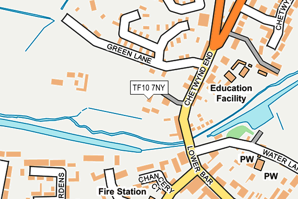 TF10 7NY map - OS OpenMap – Local (Ordnance Survey) TF10 7NY map - OS OpenMap – Local (Ordnance Survey)
