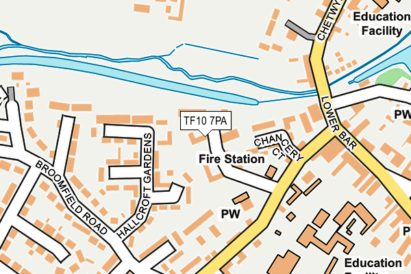 TF10 7PA map - OS OpenMap – Local (Ordnance Survey) TF10 7PA map - OS OpenMap – Local (Ordnance Survey)