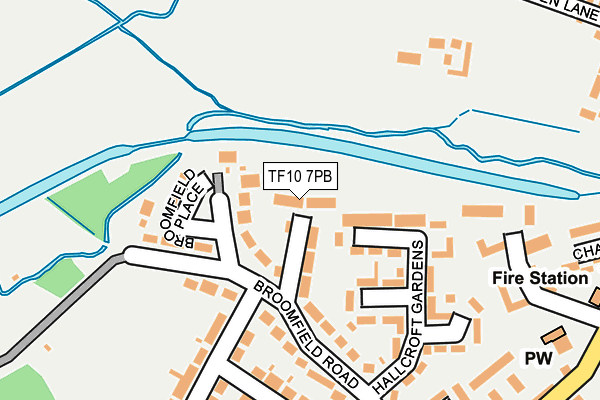 TF10 7PB map - OS OpenMap – Local (Ordnance Survey) TF10 7PB map - OS OpenMap – Local (Ordnance Survey)