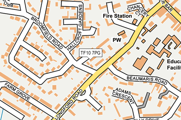 TF10 7PG map - OS OpenMap – Local (Ordnance Survey) TF10 7PG map - OS OpenMap – Local (Ordnance Survey)