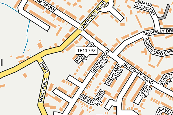 TF10 7PZ map - OS OpenMap – Local (Ordnance Survey) TF10 7PZ map - OS OpenMap – Local (Ordnance Survey)