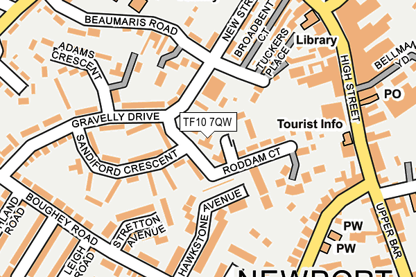 TF10 7QW map - OS OpenMap – Local (Ordnance Survey) TF10 7QW map - OS OpenMap – Local (Ordnance Survey)