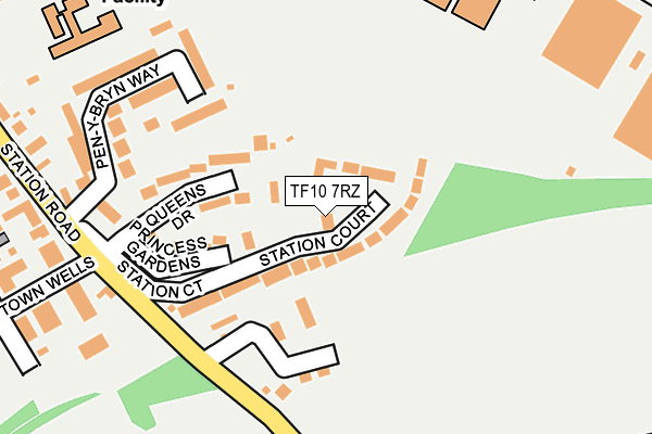 TF10 7RZ map - OS OpenMap – Local (Ordnance Survey) TF10 7RZ map - OS OpenMap – Local (Ordnance Survey)