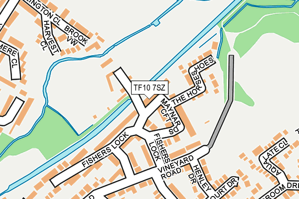 TF10 7SZ map - OS OpenMap – Local (Ordnance Survey) TF10 7SZ map - OS OpenMap – Local (Ordnance Survey)