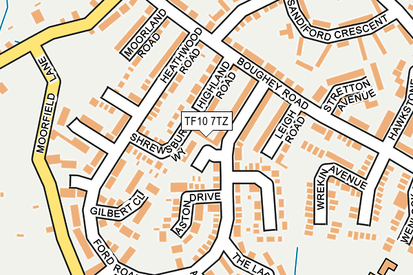 TF10 7TZ map - OS OpenMap – Local (Ordnance Survey) TF10 7TZ map - OS OpenMap – Local (Ordnance Survey)