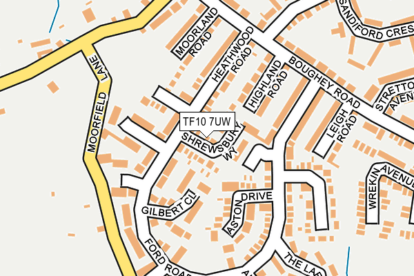 TF10 7UW map - OS OpenMap – Local (Ordnance Survey) TF10 7UW map - OS OpenMap – Local (Ordnance Survey)