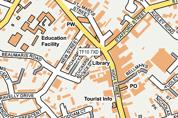TF10 7XD map - OS OpenMap – Local (Ordnance Survey) TF10 7XD map - OS OpenMap – Local (Ordnance Survey)
