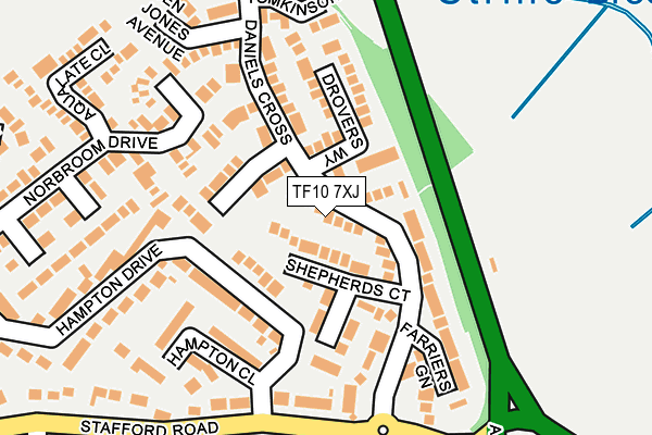 TF10 7XJ map - OS OpenMap – Local (Ordnance Survey) TF10 7XJ map - OS OpenMap – Local (Ordnance Survey)