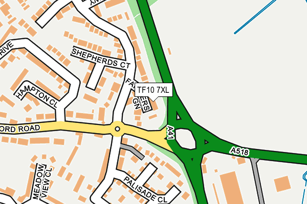 TF10 7XL map - OS OpenMap – Local (Ordnance Survey) TF10 7XL map - OS OpenMap – Local (Ordnance Survey)