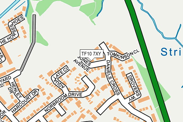 TF10 7XY map - OS OpenMap – Local (Ordnance Survey) TF10 7XY map - OS OpenMap – Local (Ordnance Survey)