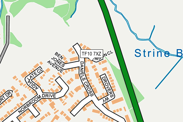 TF10 7XZ map - OS OpenMap – Local (Ordnance Survey) TF10 7XZ map - OS OpenMap – Local (Ordnance Survey)