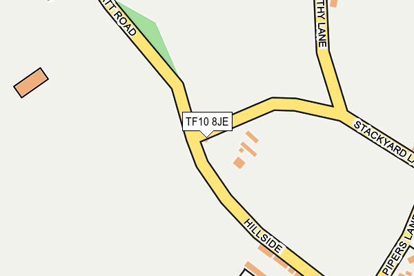 TF10 8JE map - OS OpenMap – Local (Ordnance Survey) TF10 8JE map - OS OpenMap – Local (Ordnance Survey)