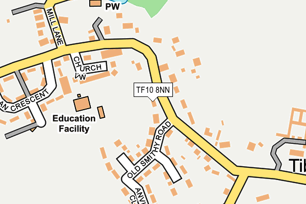 TF10 8NN map - OS OpenMap – Local (Ordnance Survey) TF10 8NN map - OS OpenMap – Local (Ordnance Survey)