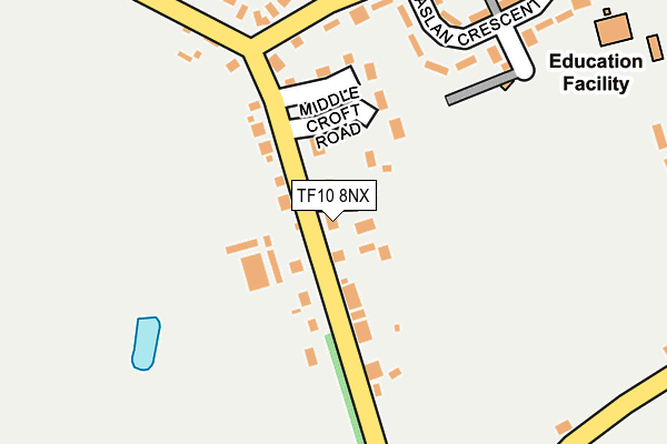TF10 8NX map - OS OpenMap – Local (Ordnance Survey) TF10 8NX map - OS OpenMap – Local (Ordnance Survey)