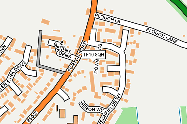 TF10 8QH map - OS OpenMap – Local (Ordnance Survey) TF10 8QH map - OS OpenMap – Local (Ordnance Survey)