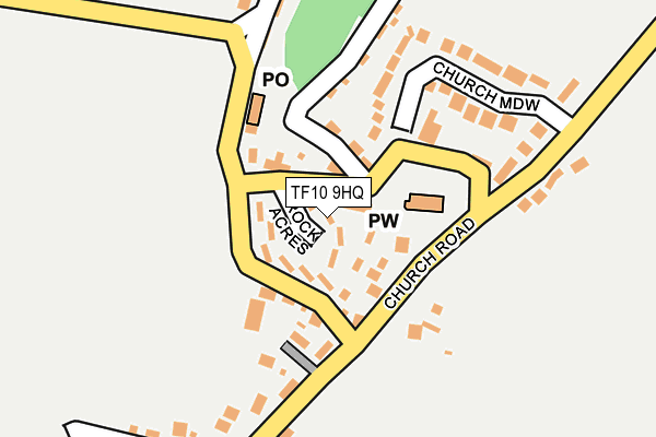 TF10 9HQ map - OS OpenMap – Local (Ordnance Survey) TF10 9HQ map - OS OpenMap – Local (Ordnance Survey)