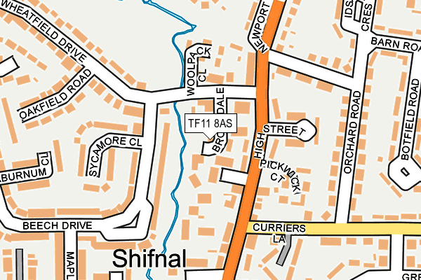 TF11 8AS map - OS OpenMap – Local (Ordnance Survey) TF11 8AS map - OS OpenMap – Local (Ordnance Survey)