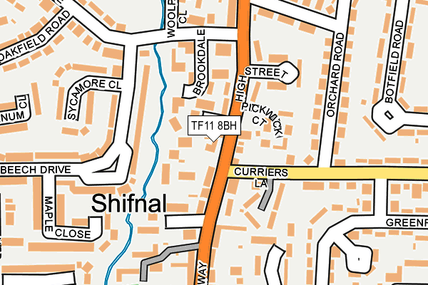 TF11 8BH map - OS OpenMap – Local (Ordnance Survey) TF11 8BH map - OS OpenMap – Local (Ordnance Survey)