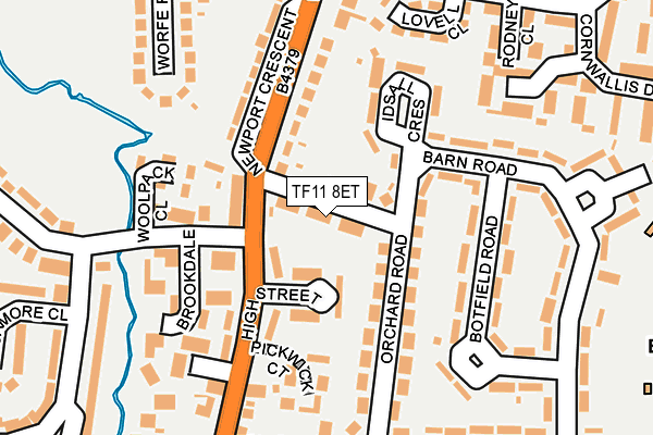 TF11 8ET map - OS OpenMap – Local (Ordnance Survey) TF11 8ET map - OS OpenMap – Local (Ordnance Survey)