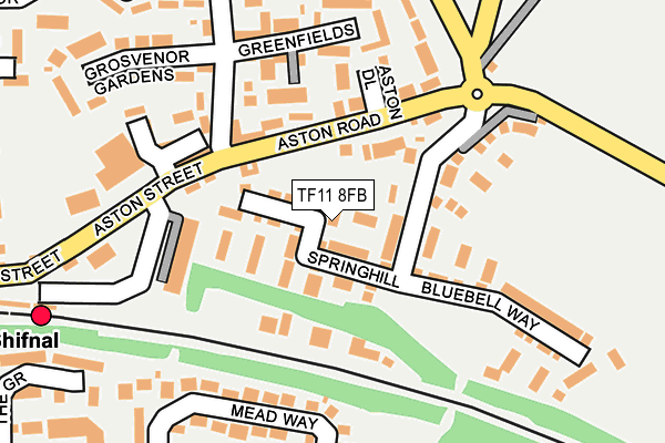 TF11 8FB map - OS OpenMap – Local (Ordnance Survey) TF11 8FB map - OS OpenMap – Local (Ordnance Survey)