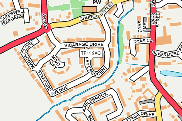 TF11 9AQ map - OS OpenMap – Local (Ordnance Survey) TF11 9AQ map - OS OpenMap – Local (Ordnance Survey)