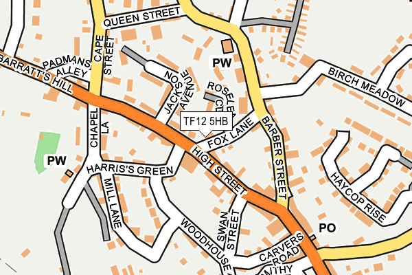 TF12 5HB map - OS OpenMap – Local (Ordnance Survey) TF12 5HB map - OS OpenMap – Local (Ordnance Survey)