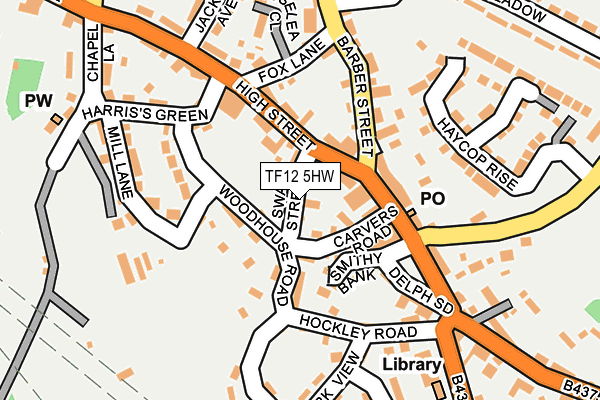 TF12 5HW map - OS OpenMap – Local (Ordnance Survey) TF12 5HW map - OS OpenMap – Local (Ordnance Survey)
