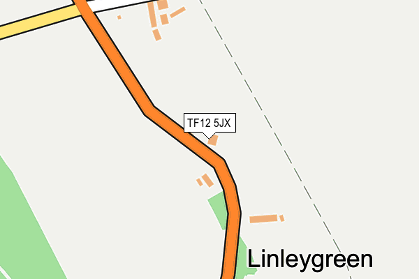 TF12 5JX map - OS OpenMap – Local (Ordnance Survey) TF12 5JX map - OS OpenMap – Local (Ordnance Survey)