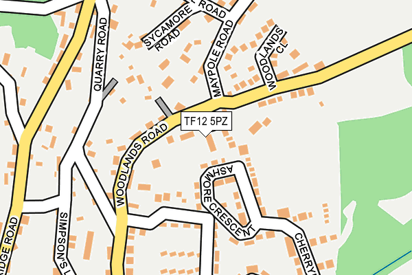 TF12 5PZ map - OS OpenMap – Local (Ordnance Survey) TF12 5PZ map - OS OpenMap – Local (Ordnance Survey)