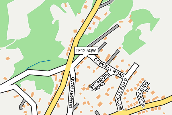 TF12 5QW map - OS OpenMap – Local (Ordnance Survey) TF12 5QW map - OS OpenMap – Local (Ordnance Survey)