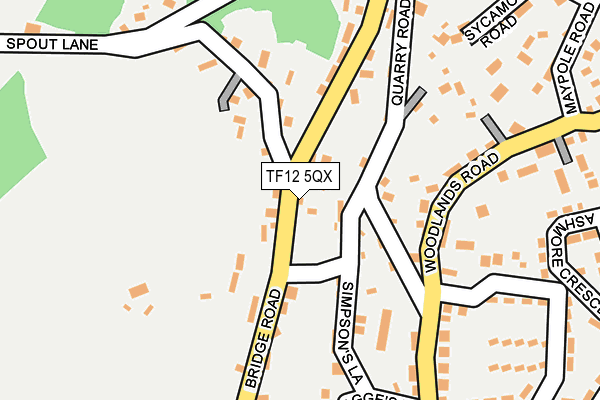 TF12 5QX map - OS OpenMap – Local (Ordnance Survey) TF12 5QX map - OS OpenMap – Local (Ordnance Survey)