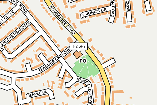 TF2 6PY map - OS OpenMap – Local (Ordnance Survey) TF2 6PY map - OS OpenMap – Local (Ordnance Survey)