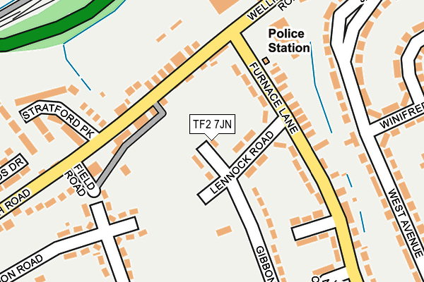 TF2 7JN map - OS OpenMap – Local (Ordnance Survey) TF2 7JN map - OS OpenMap – Local (Ordnance Survey)