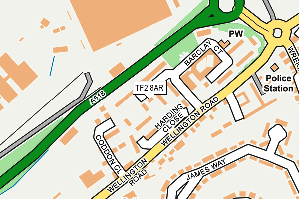 TF2 8AR map - OS OpenMap – Local (Ordnance Survey) TF2 8AR map - OS OpenMap – Local (Ordnance Survey)