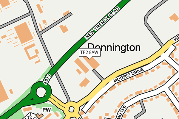 TF2 8AW map - OS OpenMap – Local (Ordnance Survey)