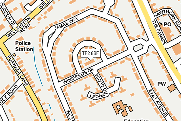 TF2 8BF map - OS OpenMap – Local (Ordnance Survey) TF2 8BF map - OS OpenMap – Local (Ordnance Survey)