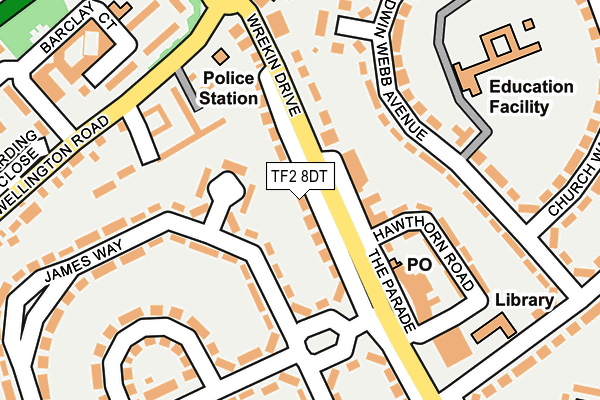 TF2 8DT map - OS OpenMap – Local (Ordnance Survey) TF2 8DT map - OS OpenMap – Local (Ordnance Survey)
