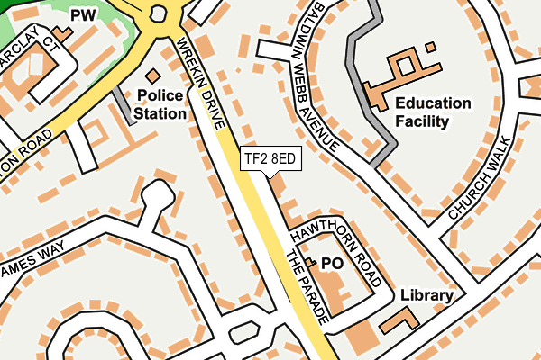 TF2 8ED map - OS OpenMap – Local (Ordnance Survey) TF2 8ED map - OS OpenMap – Local (Ordnance Survey)