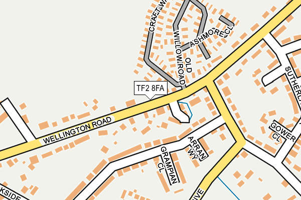TF2 8FA map - OS OpenMap – Local (Ordnance Survey) TF2 8FA map - OS OpenMap – Local (Ordnance Survey)