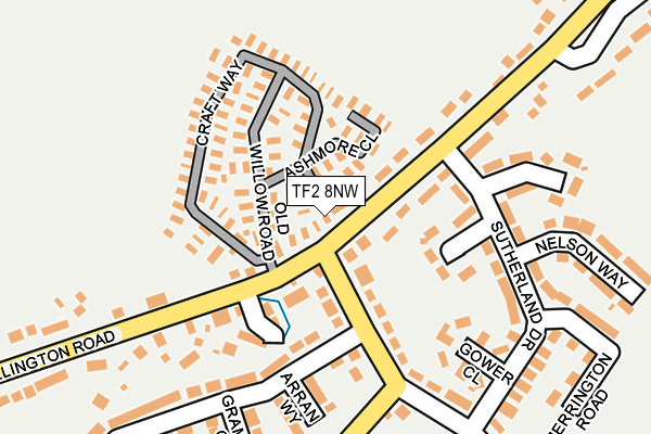TF2 8NW map - OS OpenMap – Local (Ordnance Survey) TF2 8NW map - OS OpenMap – Local (Ordnance Survey)