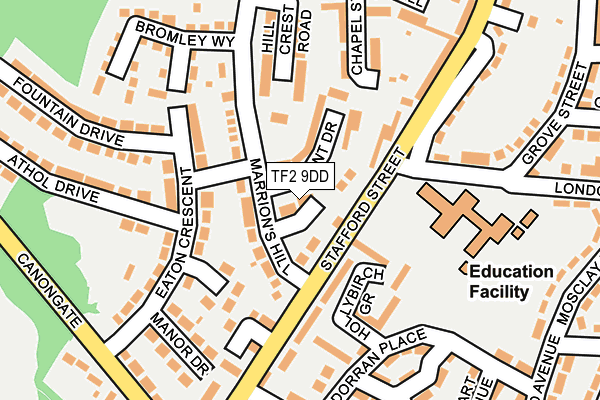 TF2 9DD map - OS OpenMap – Local (Ordnance Survey) TF2 9DD map - OS OpenMap – Local (Ordnance Survey)