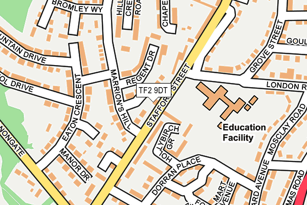TF2 9DT map - OS OpenMap – Local (Ordnance Survey) TF2 9DT map - OS OpenMap – Local (Ordnance Survey)