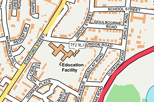 TF2 9LJ map - OS OpenMap – Local (Ordnance Survey) TF2 9LJ map - OS OpenMap – Local (Ordnance Survey)