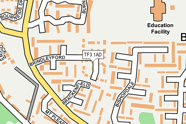 TF3 1AD map - OS OpenMap – Local (Ordnance Survey) TF3 1AD map - OS OpenMap – Local (Ordnance Survey)