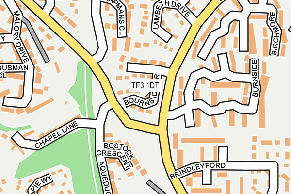 TF3 1DT map - OS OpenMap – Local (Ordnance Survey) TF3 1DT map - OS OpenMap – Local (Ordnance Survey)