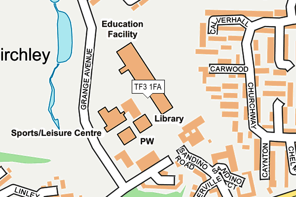TF3 1FA map - OS OpenMap – Local (Ordnance Survey)