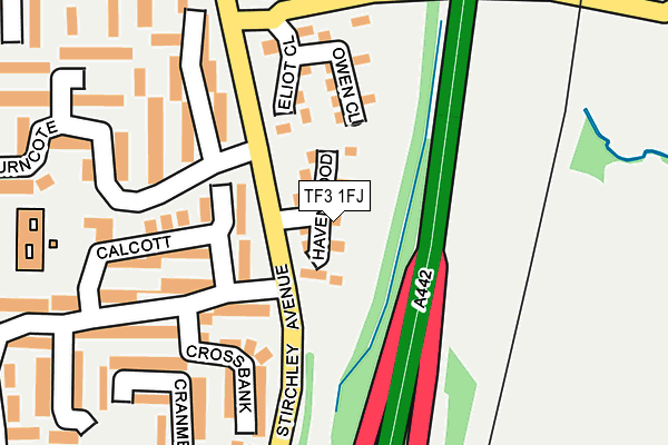 TF3 1FJ map - OS OpenMap – Local (Ordnance Survey) TF3 1FJ map - OS OpenMap – Local (Ordnance Survey)