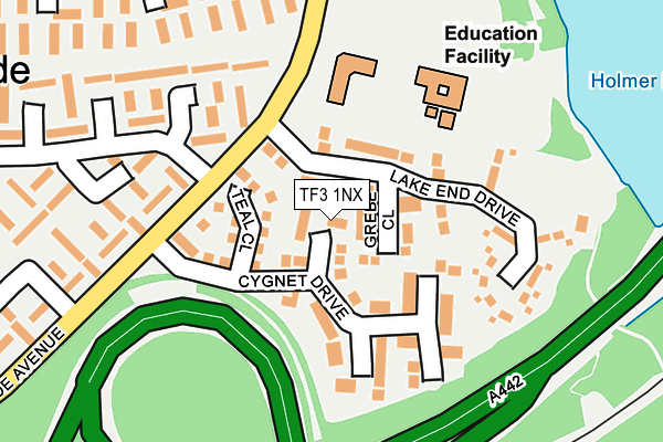 TF3 1NX map - OS OpenMap – Local (Ordnance Survey) TF3 1NX map - OS OpenMap – Local (Ordnance Survey)